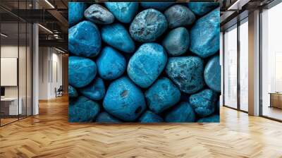  A stack of blue rocks atop another stack of identical blue rocks Wall mural