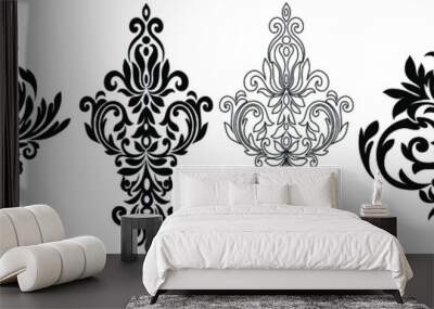 Oriental vector damask patterns for greeting cards and wedding invitations. Wall mural