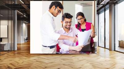 Indian team discussing the document Wall mural