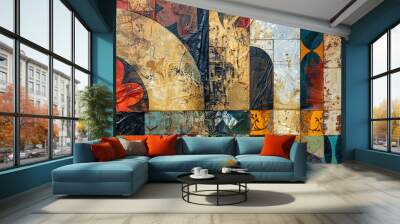 A close-up of an abstract background inspired by the rich history and culture of Italy. Wall mural