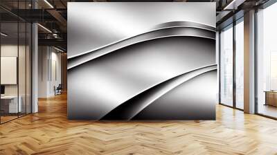 abstract silver metal texture. Generative AI Wall mural