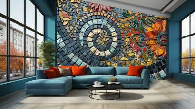 breathtaking mosaic of tiles comes together to form a stunning work of art Wall mural