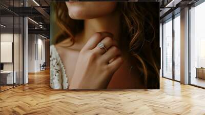 close-up of a woman hand with a ring Wall mural