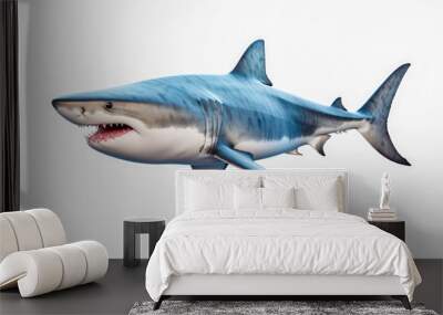 Great White Shark isolated on white background Wall mural