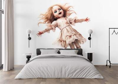 halloween ghost doll on white background Wall mural