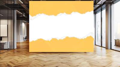 orange and white torn papaer background Wall mural