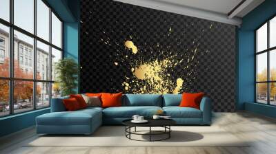 Set of gold splash on black background vector illustration Wall mural