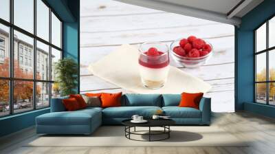 Delicious berry mousse in a glass Wall mural