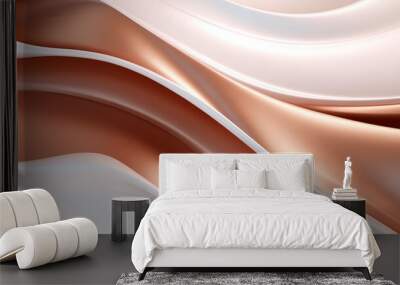 Abstract rose gold vibrant texture. Color flow design. Colorful abstract gradient. Liquid waves for music poster, cover, banner, placard, flyer, presentation. 3D render Wall mural