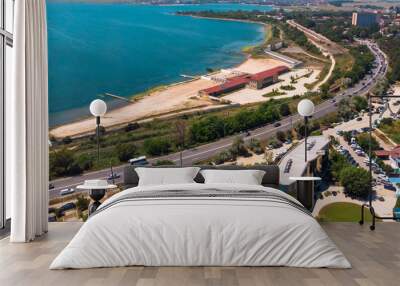 Aerial view of Eforie Nord, resort in Romania  near the Constanta Wall mural