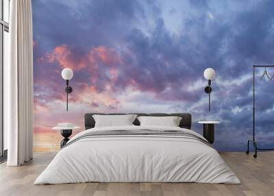 dramatic sky with clouds in evening Wall mural