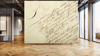 Old handwriting, antique letter Wall mural