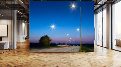 modern led street lights after sunset Wall mural