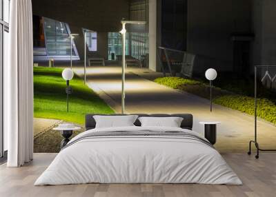 modern university campus with modern illumination at night Wall mural