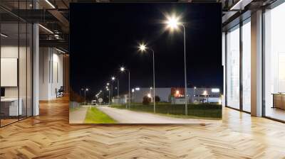 road in the industrial zone with modern LED lighting Wall mural