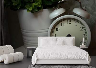 alarm clock on table Wall mural