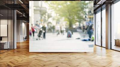 business people on urban city street blur Wall mural