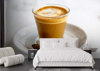 cortado - spanish coffee with milk in the cup. Wall mural