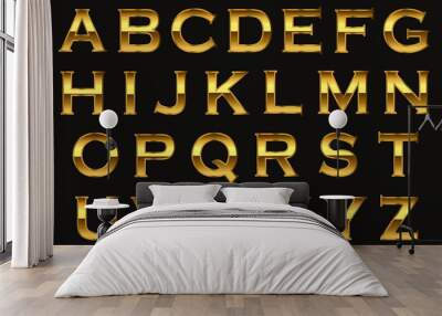 Gold alphabet letters Wall mural