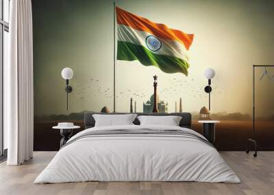 India happy republic day poster  illustraton. Wall mural