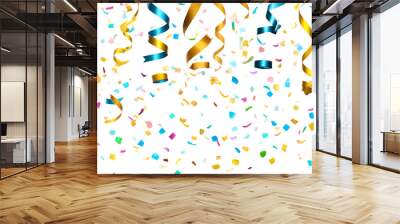 Party streamers and confetti. Wall mural