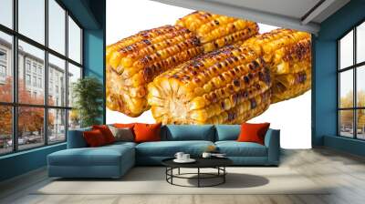 Roasted corn cobs isolated. Wall mural