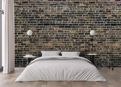 Old Chicago black, grey, brown, dark red bricks wall background  Wall mural