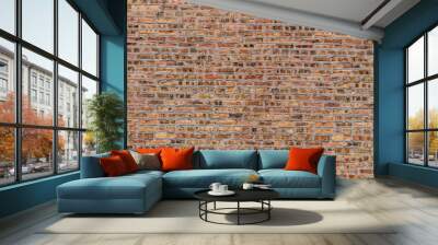 Old Chicago Rugged Brown  Red Yellow  bricks wall panorama Wall mural