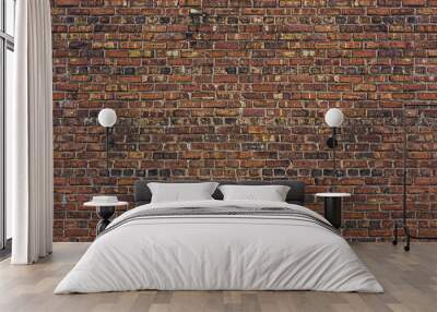 Very Old brown ,dark red ,black  bricks wall in Chicago Wall mural