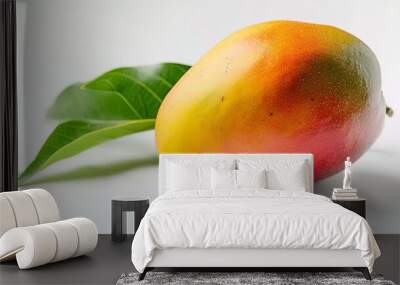 ripe mango on white background, Generative AI, Wall mural