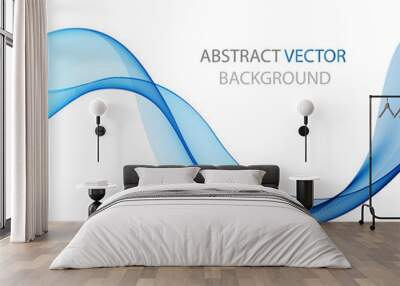 Abstract colored wave on white Wall mural