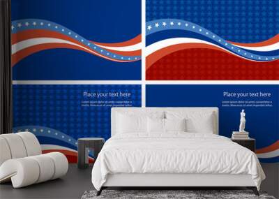 American Flag, Vector background for Independence Day and other Wall mural