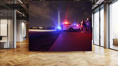 Police at the Washington Monument Wall mural