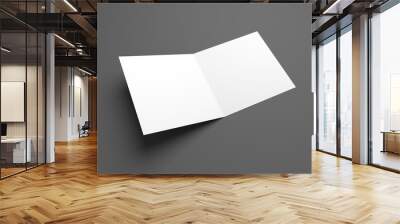 Blank opening 3d illustration square two-leaf greeting card Wall mural