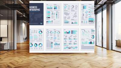 Infographic vector brochure elements for business illustration in modern style. Wall mural