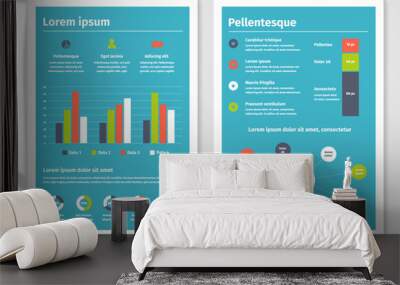 modern business infographic brochure template 2 Wall mural