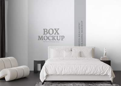 Package box illustration mockup template isolated on white Wall mural