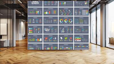 Vector business dark presentation template. Wall mural