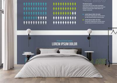 Vector business infographic presentation slides template No. 8. Wall mural