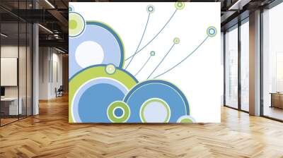 colorful corner of circles (with clipping path) Wall mural