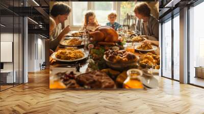 thanksgiving traditional dinner for family at home Wall mural