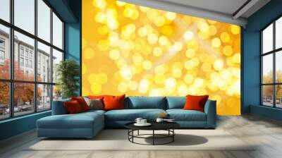 Glitter golden bokeh background for holiday Wall mural