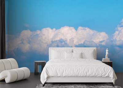 Sky clouds panorama. Background with beautiful sky with fluffy clouds Wall mural