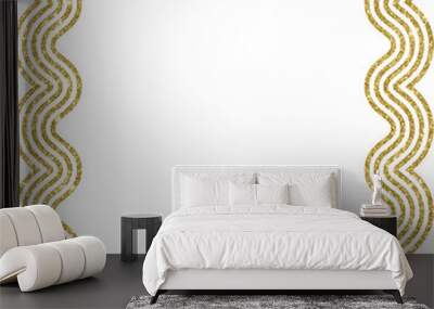 Square geometric frame with golden glitter wavy lines
 Wall mural