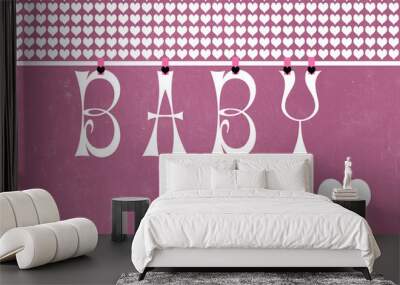 girl baby bunting wallpaper Wall mural