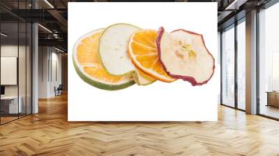 Close-up of fruit . Dried fruit. Apple, orange, lime. Wall mural