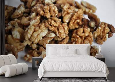 walnuts isolated on white background Wall mural