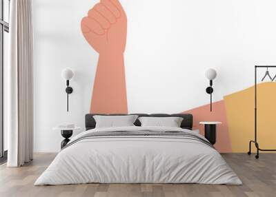 Contraception method. Vector flat female arm with inserted contraceptive implant. Birth control for women and pregnancy prevention. Illustration. Wall mural