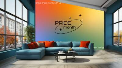 Happy pride month design. Gradient mesh background with LGBTQ rainbow flag colors. Gay abstract pattern. Queer celebration web banner template in minimalist y2k trendy style. Vector illustration. Wall mural