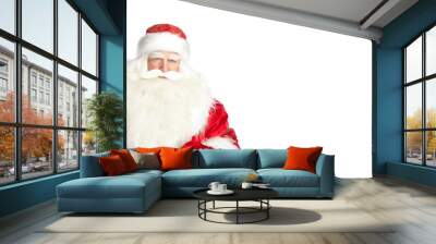 a traditional christmas santa clause with staff isolated on whit Wall mural